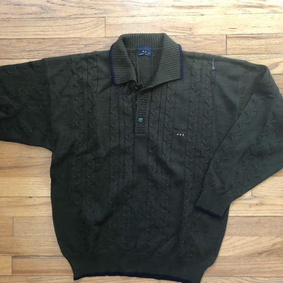 Blustone Italy Green Cable Knit Sweater L - Picture 4 of 4